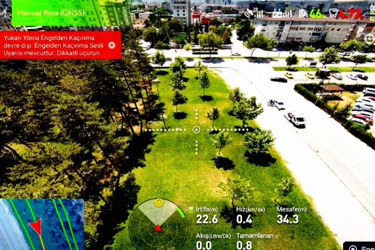 Kocasinan'da Drone Teknolojisiyle Açık Alanlarda Etkin İlaçlama Dönemi